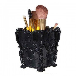 Clear Black Acrylic Makeup Storage Cosmetic Brush Pen Pencil Holder Organizer