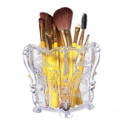 Clear Black Acrylic Makeup Storage Cosmetic Brush Pen Pencil Holder Organizer