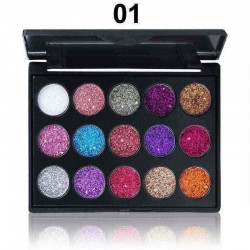 CmmaDu 15 Colors Glitter Eyeshadow Palette Long-Lasting Glitter Eye Shadow Diamond Eyeshadow Palette