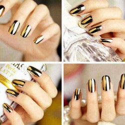 Colorful Metallic Metal Color Nail Art Deocoration Tips 6 Sizes