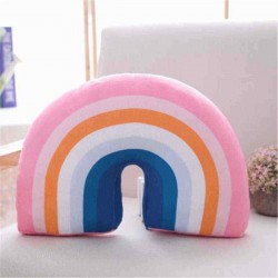 Colorful Rainbow Shaped  Sleeping Pillow Plush Dolls Back Cushion Soft Stuffed Toy Present