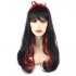 Cosplay Wigs Black Gradient Red Halloween Party Full Hair With Cap Anime Hair