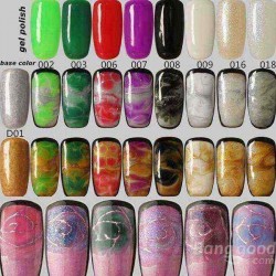 DIY Marbling Granite Sfumato Soak Off Painting Drawing Nail Art UV Gel Polish