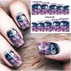 Dancingnail Halloween Nail Sticker Sheet Decoration Colorful Eyes Charming Manicure Nails Decal