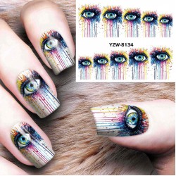 Dancingnail Halloween Nail Sticker Sheet Decoration Colorful Eyes Charming Manicure Nails Decal