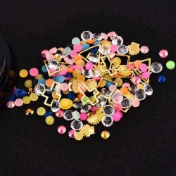 Dancingnail Mixing Pearl Shell Cololful Nail Decoration Beads Rhinestone Manicure Ornaments