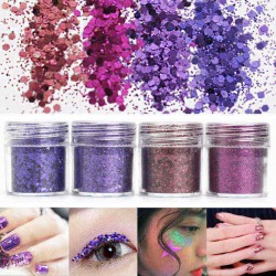 Dark Purple Nail Art Glitter Powder Sheet 1mm Sequins Sparkly Colorful Iridescent Acrylic Tips 10ml