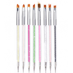 Double Sided Crystal Nail Brush Painting Dotting Gel Tools Professional DIY Manicure Tools
