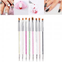 Double Sided Crystal Nail Brush Painting Dotting Gel Tools Professional DIY Manicure Tools