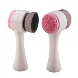 Double-sided Facial Wash Brush Silicone Cleansing Black Head Deep Clean Soft Hair Face Tools
