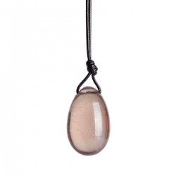 Drilled Natural Smokey Quartz Crystal Yoni Egg 3Pcs With Storage Pouch Cords Set Manual Massager