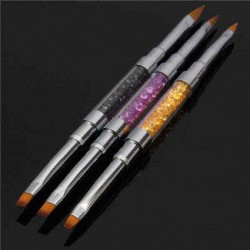 Dual-head Acrylic French Nail Art UV Gel Brush DIY Painting False Tips Pen Manicure Tools 3 Colors