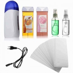 Electric Depilatory Waxing Machine Kit Cartridge Heater Roller Strips Hair Removal