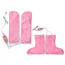 Electric Heated Gloves Mitts Infrared Therapy Treatment Warmer Nail SPA Manicure Care For Hand Foot