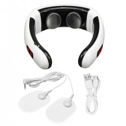 Electric Neck Massager USB Charging Pulse Magnetic Effect Shoulder Therapy Device LED Vertebra Pain Relief Treatment Massager