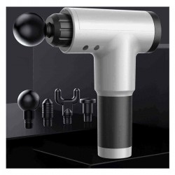 Electric Percussion Massager 4 Levels Ultra-Quiet Muscle Deep Tissue Vibrating Relaxing Therapy Device with 4 Massager Heads