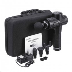 Electric Percussion Massager Rechargeable Low Noise 30 Files Vibration Muscle Body Therapy Device with Storage Bag & 4 Heads