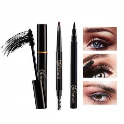 Eyes Makeup Set Liquid Eyelashes Mascara Double Head Eyebrow Pencil Long Lasting Waterproof