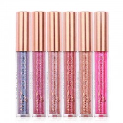 FOCALLURE 6 Colors Metallic Matte Lip Gloss Liquid Diamond Glitter Lipsticks Cosmetics Makeup