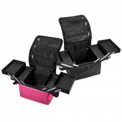Fabric Portable Makeup Case Box With Shoulder Straps