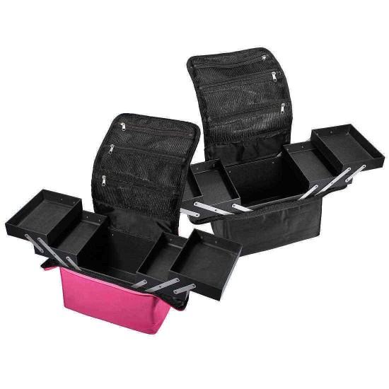 Fabric Portable Makeup Case Box With Shoulder Straps