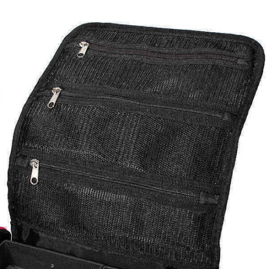 Fabric Portable Makeup Case Box With Shoulder Straps