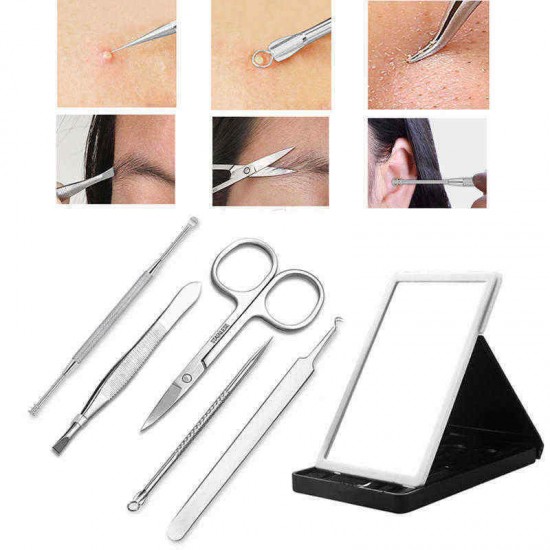Face Care Blackhead Pimple Blemish Comedone Extractor Remover Tool Acne Removal Set With Mirror Face Care Blackhead Pimple Blemish Comedone Extractor Remover Tool Acne Removal Set With Mirror