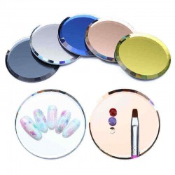 False Nail Tips Display Board Mirror Glass Color Palette Practice Manicure Nails Art Tool
