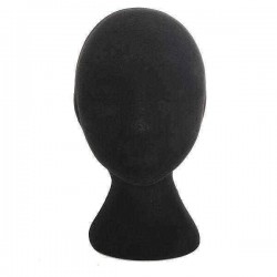 Female Black Styrofoam Mannequin Head Stand Model