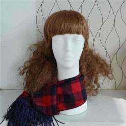 Female PE Head Model Mannequin Manikin Wig Hair Glasses Display
