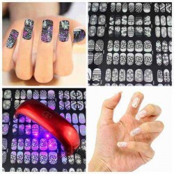 Flower Floral Design Color Change Changing Nail Sticker Changed with Sunlight UV Light