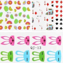 Flower Skull Rabbit Design Nail Sticker Decal