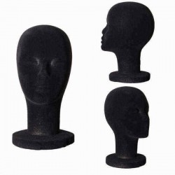 Foam Mannequin Head Black Velvet Styrofoam Wigs Display Model