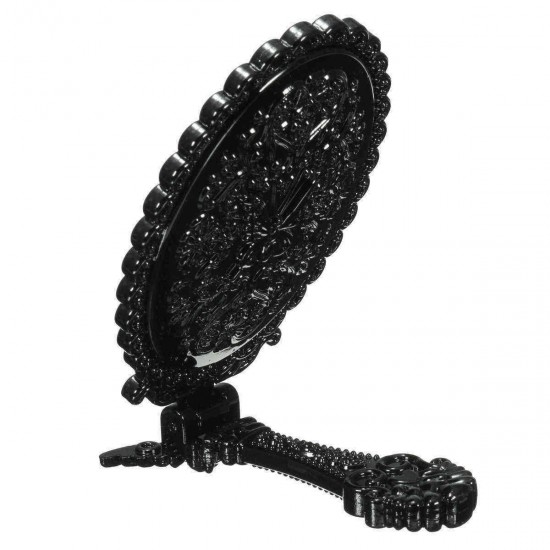 Foldable Mini Makeup Mirror Cosmetic Black Pocket Girl