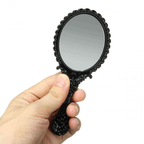 Foldable Mini Makeup Mirror Cosmetic Black Pocket Girl