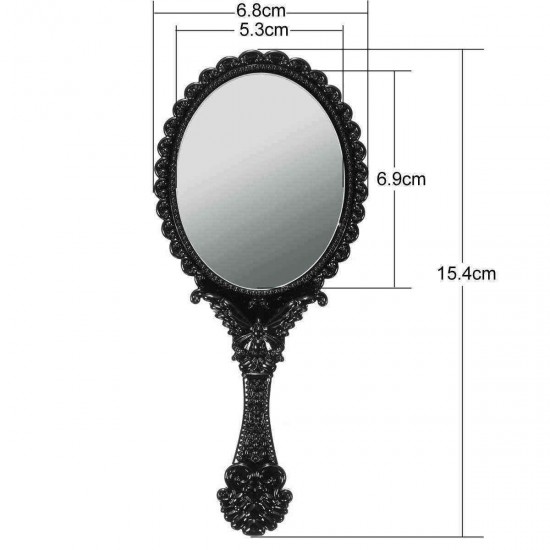 Foldable Mini Makeup Mirror Cosmetic Black Pocket Girl
