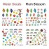 Folding Fan Plum Blossom Shape Water Transfer Decal Nail Art Sticker