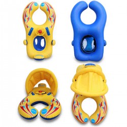 Folding Inflatable Mother & Baby Kids Swim Ring Swimming Pool Safe Floating Water Seat Chair