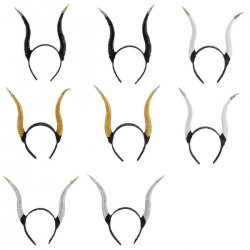 Girls Halloween Stereo Devil Horn Headband Cosplay Hair Hoop for Party Decoration