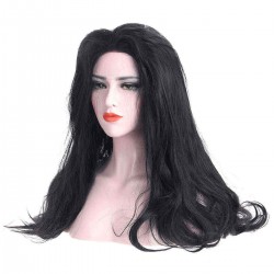 Glueless Lace Front Full Wig 24" Women Lady Body Wave Wavy Wig With Black Hair