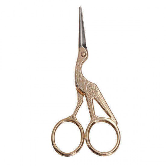 Gold Bronze Stork Embroidery Scissors Eyebrow Ear Hair Trimmer Gold Bronze Stork Embroidery Scissors Eyebrow Ear Hair Trimmer