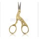 Gold Bronze Stork Embroidery Scissors Eyebrow Ear Hair Trimmer Gold Bronze Stork Embroidery Scissors Eyebrow Ear Hair Trimmer