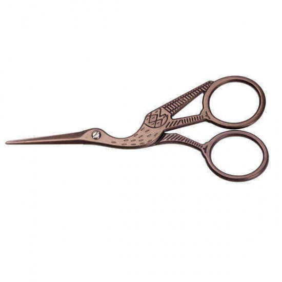 Gold Bronze Stork Embroidery Scissors Eyebrow Ear Hair Trimmer Gold Bronze Stork Embroidery Scissors Eyebrow Ear Hair Trimmer