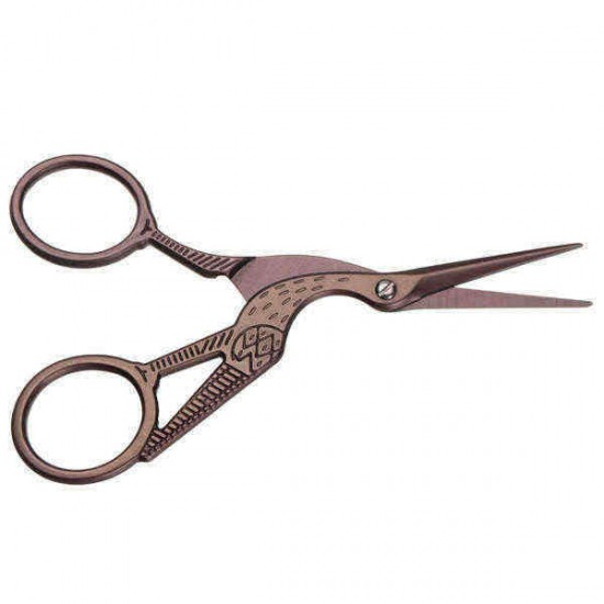 Gold Bronze Stork Embroidery Scissors Eyebrow Ear Hair Trimmer Gold Bronze Stork Embroidery Scissors Eyebrow Ear Hair Trimmer