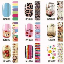 Green Healthy Leopard Nail Art design Flower Bear Decal Sticker