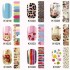 Green Healthy Leopard Nail Art design Flower Bear Decal Sticker
