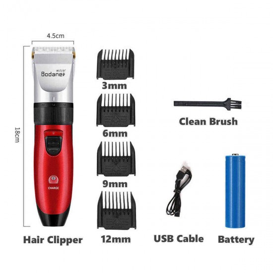 Hair Clipper Cordless Low Noise Hair Beard Trimmer Cutting Kit Adult Child Baby Electric Family Hair Clipper With 4 Limit Combs