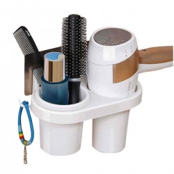 Hair Dryer Rack Comb Holder Bathroom Storage Organizer Self-adhesive Wall Mounted Stand for Shampoo Straightener