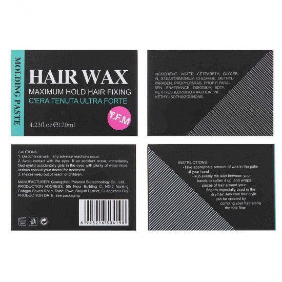 Hair Wax Men Women Dye Gray Mud Styling Maker Tools Hair Wax Men Women Dye Gray Mud Styling Maker Tools