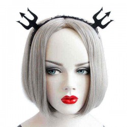 Halloween Black Demon Fork Lace Headbrands Toys Gothic Punk Girl Tiara Fashion Party Hair Accessories